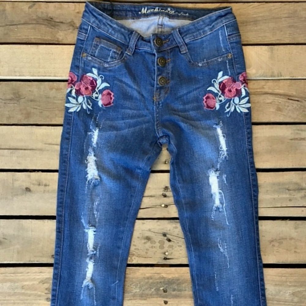 Machine "Found Myself Thinking" Jeans - Medium Wash - Sz 1